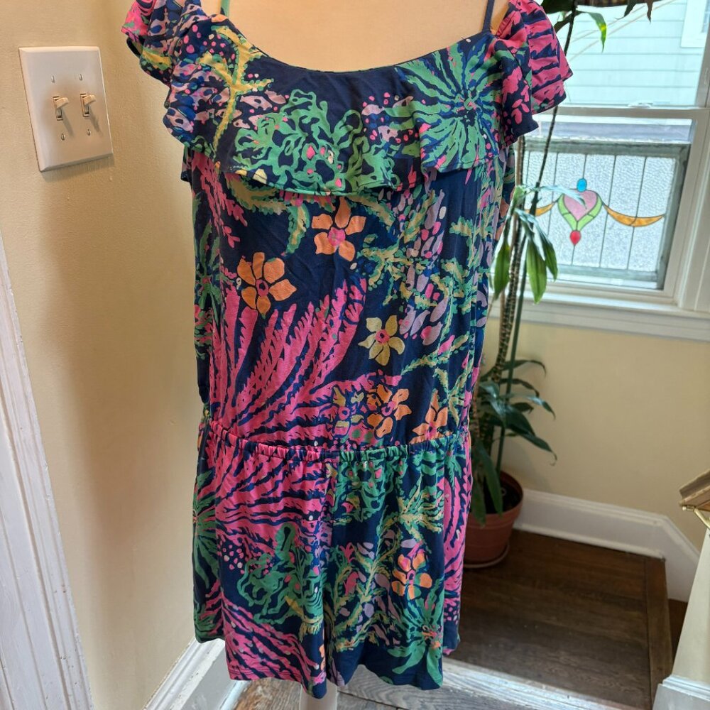 Lilly Pulitzer Klea Off The Shoulder Indigo All A Glow Romper